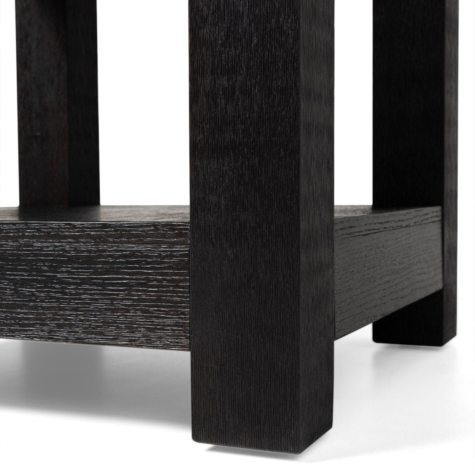 Paulo Wooden Side Table in Weathered Black Finish in Side Table by Maven Lane