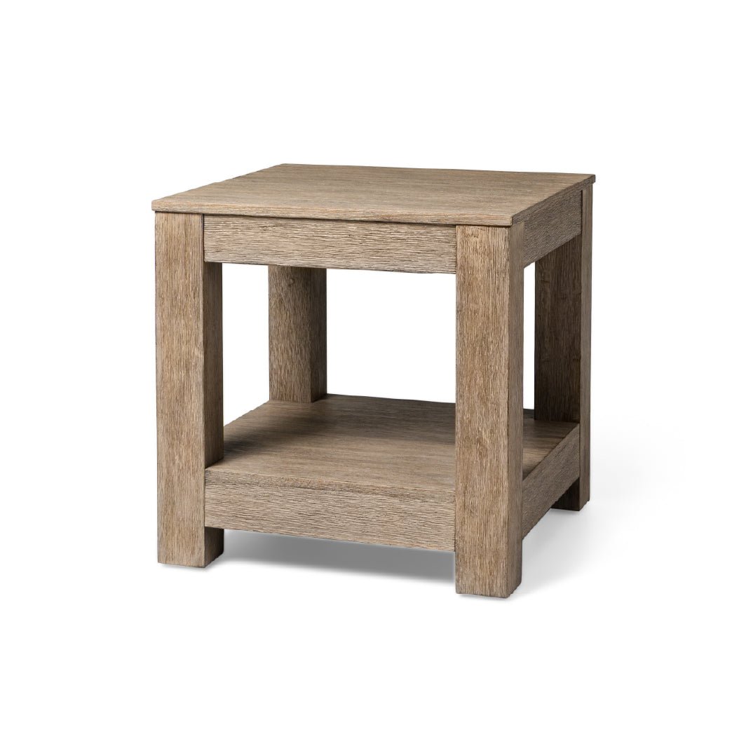 Paulo Wooden Side Table In Weathered Grey Finish in Maven Lane by Maven Lane