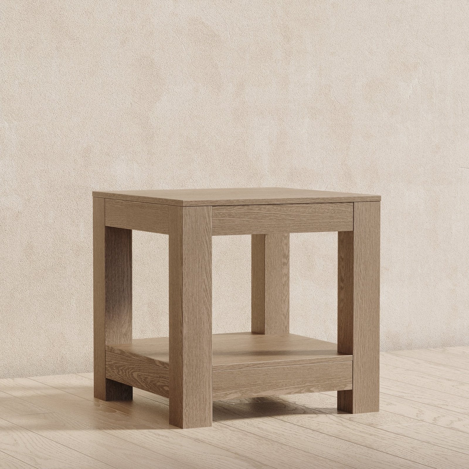 Paulo Wooden Side Table in Weathered Grey Finish in Side Table by Maven Lane