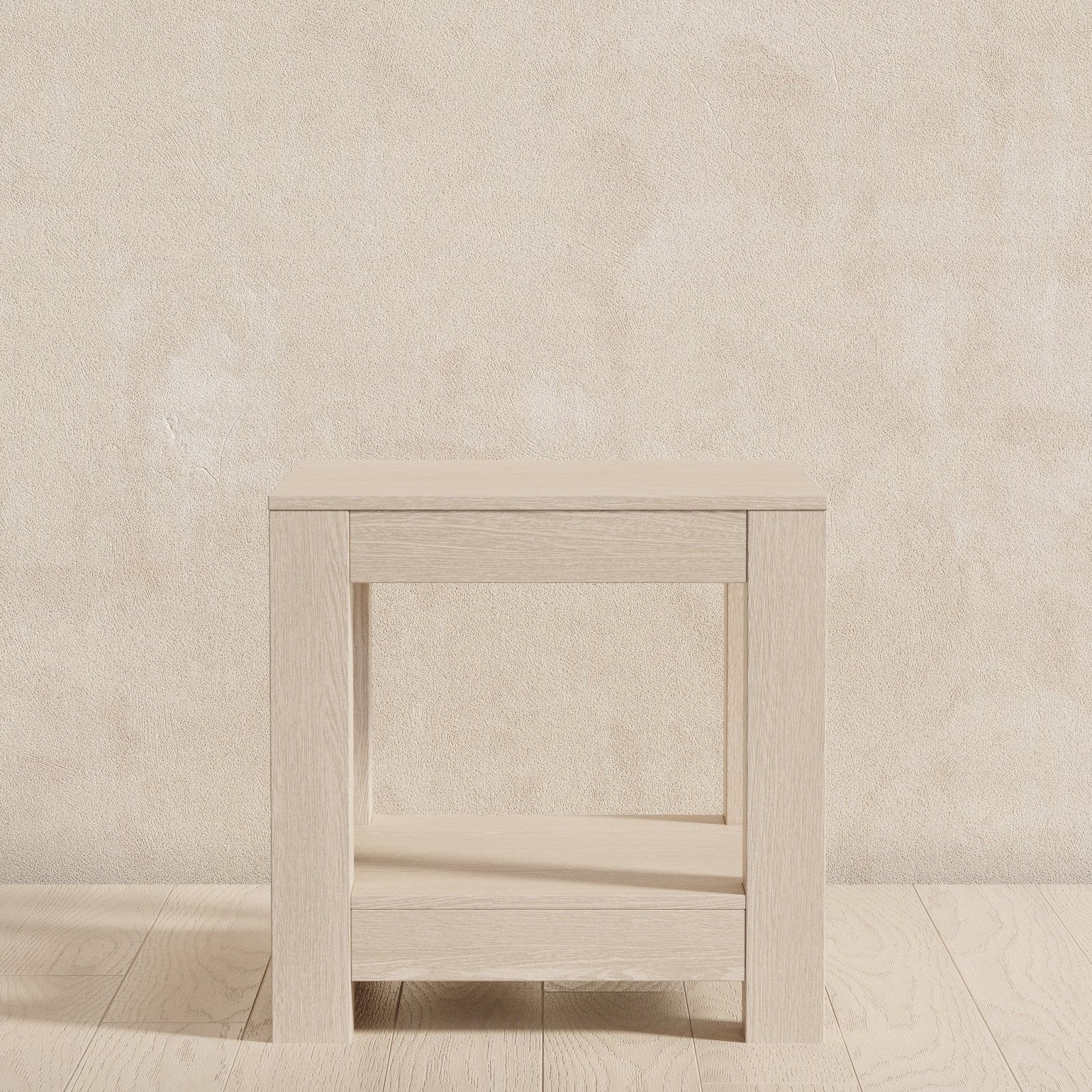 Paulo Wooden Side Table in Weathered White Finish in Accent Tables by Maven Lane