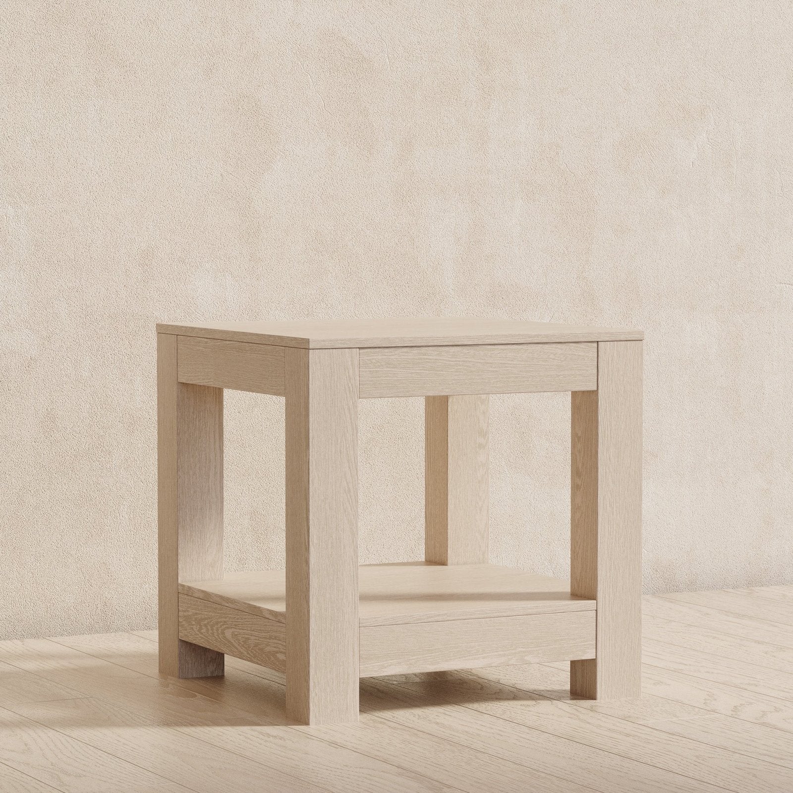 Paulo Wooden Side Table in Weathered White Finish in Accent Tables by Maven Lane