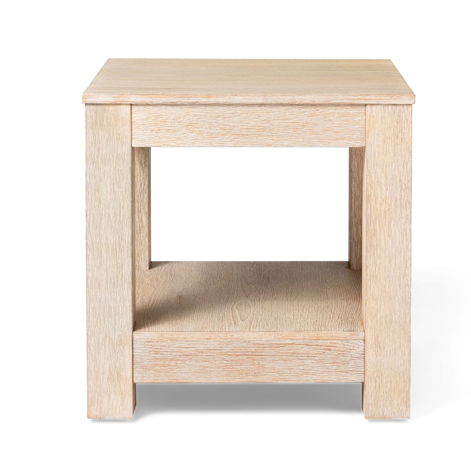 Paulo Wooden Side Table in Weathered White Finish in Accent Tables by Maven Lane