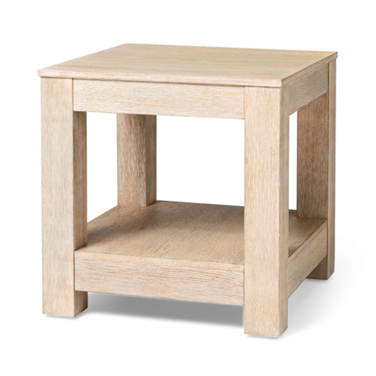 Paulo Wooden Side Table in Weathered White Finish in Accent Tables by Maven Lane