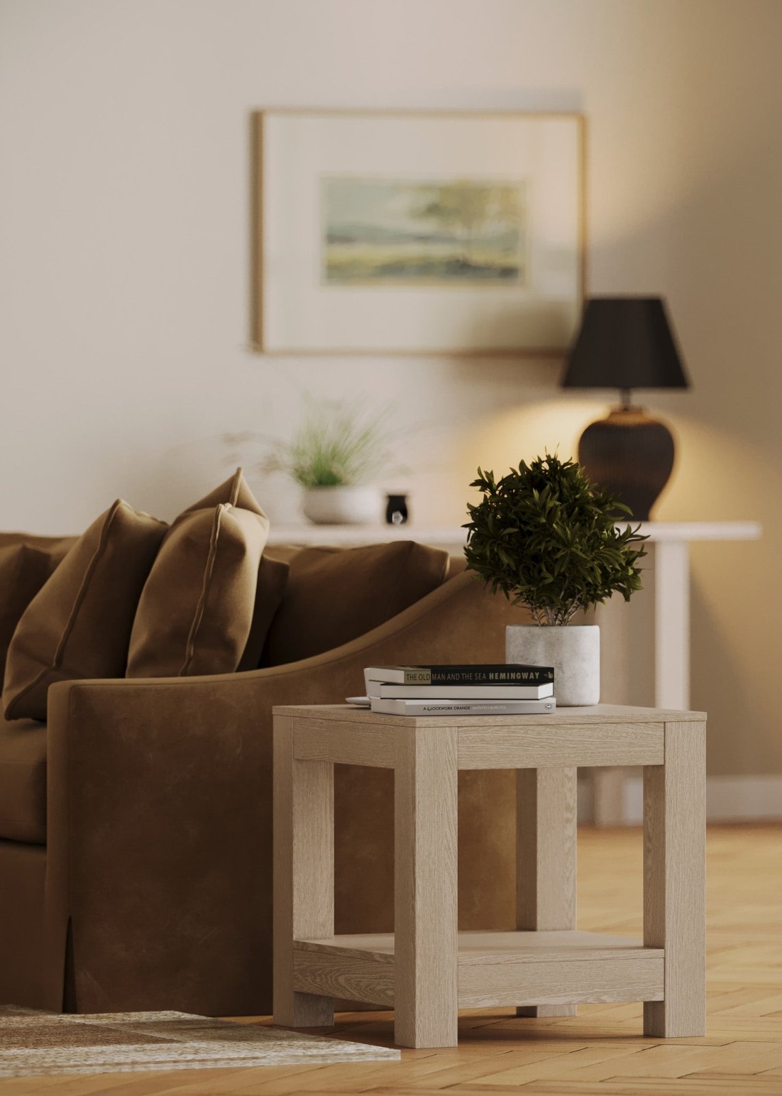 Paulo Wooden Side Table in Weathered White Finish in Accent Tables by Maven Lane