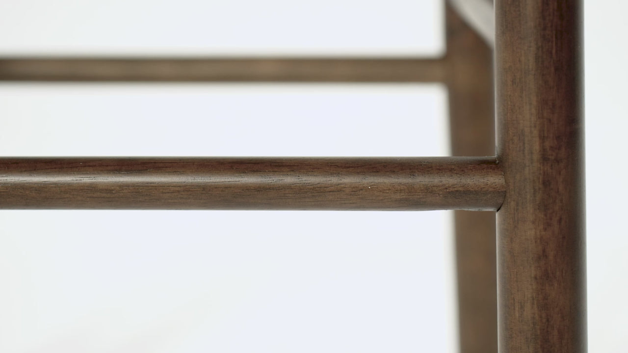 Gia Bar Stool in Brown Finish and Brown Fabric in Stools by Maven Lane