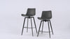 Victor Bar Stool in Black Finish with Dark Grey Faux Leather in Stools by Maven Lane