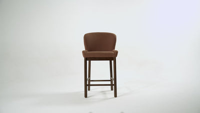 31" Gia bar stool in aged brown finish with clay canvas fabric in Stools by Maven Lane