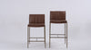 Gerard Counter Stool in Aged Gold Finish with Brown Faux Leather in Stools by Maven Lane