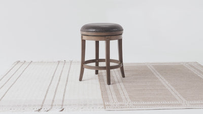 26" Alexander Backless Counter Stool in Walnut Finish with Marksman Saddle Vegan Leather in Stools by Maven Lane