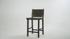 Noah Counter Stool In Black Finish & Dark Grey Woven Faux Leather Seat in Stools by Maven Lane