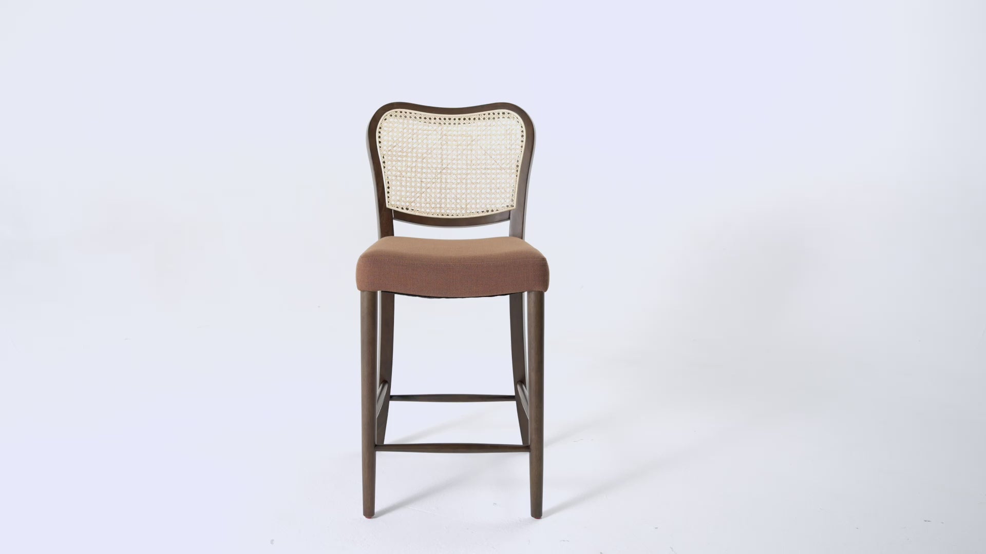 Vera Bar Stool In Aged Brown With Clay Brown Upholstery in Stools by Maven Lane