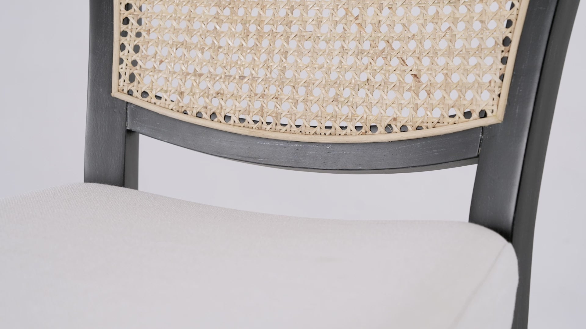 31" Vera Bar Stool in Black Finish with White Fabric Upholstery in Stools by Maven Lane