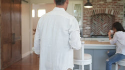 Pullman Counter Stool in White Finish with Cream Fabric in Stools by Maven Lane
