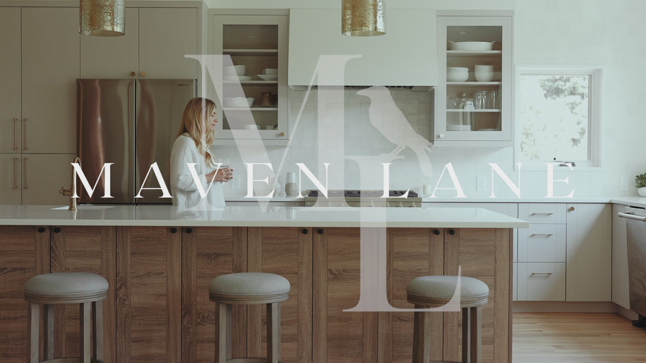 Eva Bar Stool with Grey Finish and Grey Fabric in Stools by Maven Lane