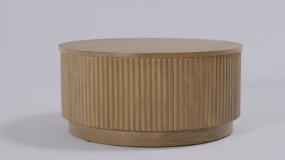 Dallas Round Coffee Table in Aged Natural in Coffee Table by Maven Lane