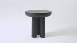 Owen Rustic Wooden Side Table in Black Finish in Side Table by Maven Lane