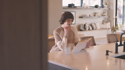 26" Vienna Swivel Counter Stool in Brown Finish with Beige Faux Leather (Set of 4) in Stools by Maven Lane