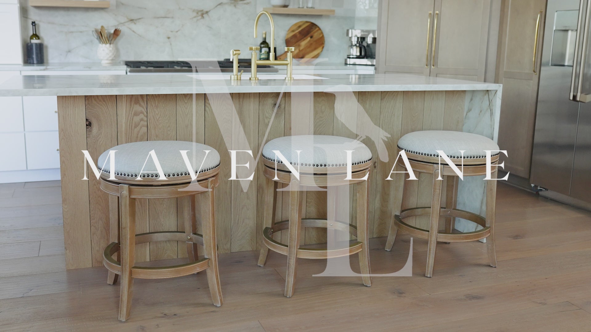 30" Alexander Backless Bar Stool in Walnut Finish with Marksman Saddle Vegan Leather in Stools by Maven Lane