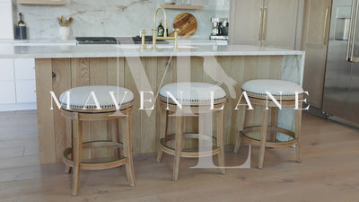 30" Alexander Backless Bar Stool in Walnut Finish with Marksman Saddle Vegan Leather in Stools by Maven Lane