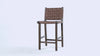 Noah Counter Stool In Brown Finish & Brown Woven Faux Leather Seat in Stools by Maven Lane
