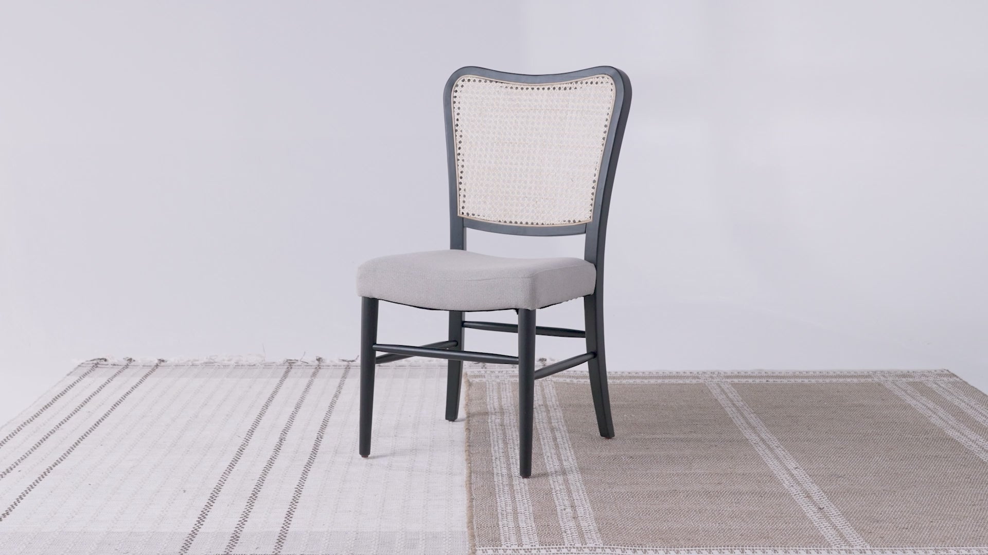 Vera Dining Chair in Aged Black with Dove Weave Fabric, Set of 2 in Dining Chair by Maven Lane