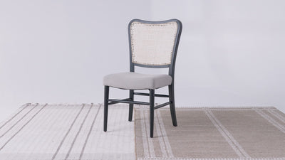 Vera Dining Chair in Aged Black with Dove Weave Fabric, Set of 2 in Dining Chair by Maven Lane