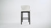 Gia Bar Stool in Black Finish and White Fabric in Stools by Maven Lane