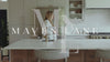 Alexander Bar Stool in Grey Finish with Grey Fabric Upholstery in Stools by Maven Lane
