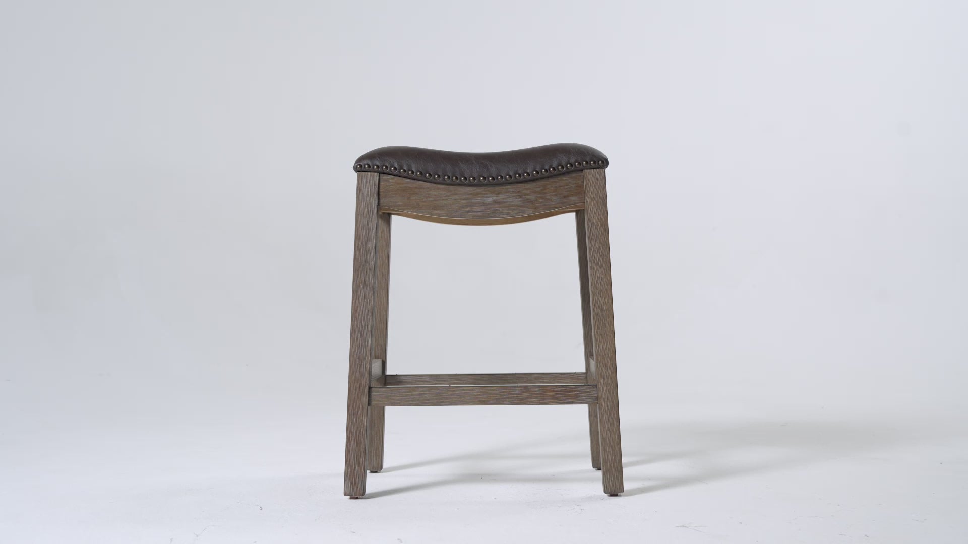 Alex Counter Stool in Walnut Finish with Marksman Saddle Vegan Leather in Stools by Maven Lane