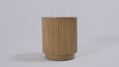 Dallas Round Side Table in Aged Natural in Side Table by Maven Lane