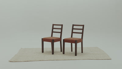 Willow Organic Wooden Dining Chair in Weathered Grey Finish with Slate Linen Fabric Upholstery, Set of 2 in Dining Chair by Maven Lane