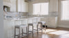 Adrien Saddle Counter Stool in Grey Finish with Grey Fabric in Stools by Maven Lane
