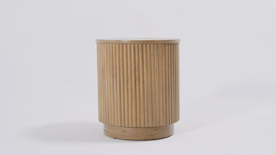 Dallas Round Side Table in Aged Natural in Side Table by Maven Lane