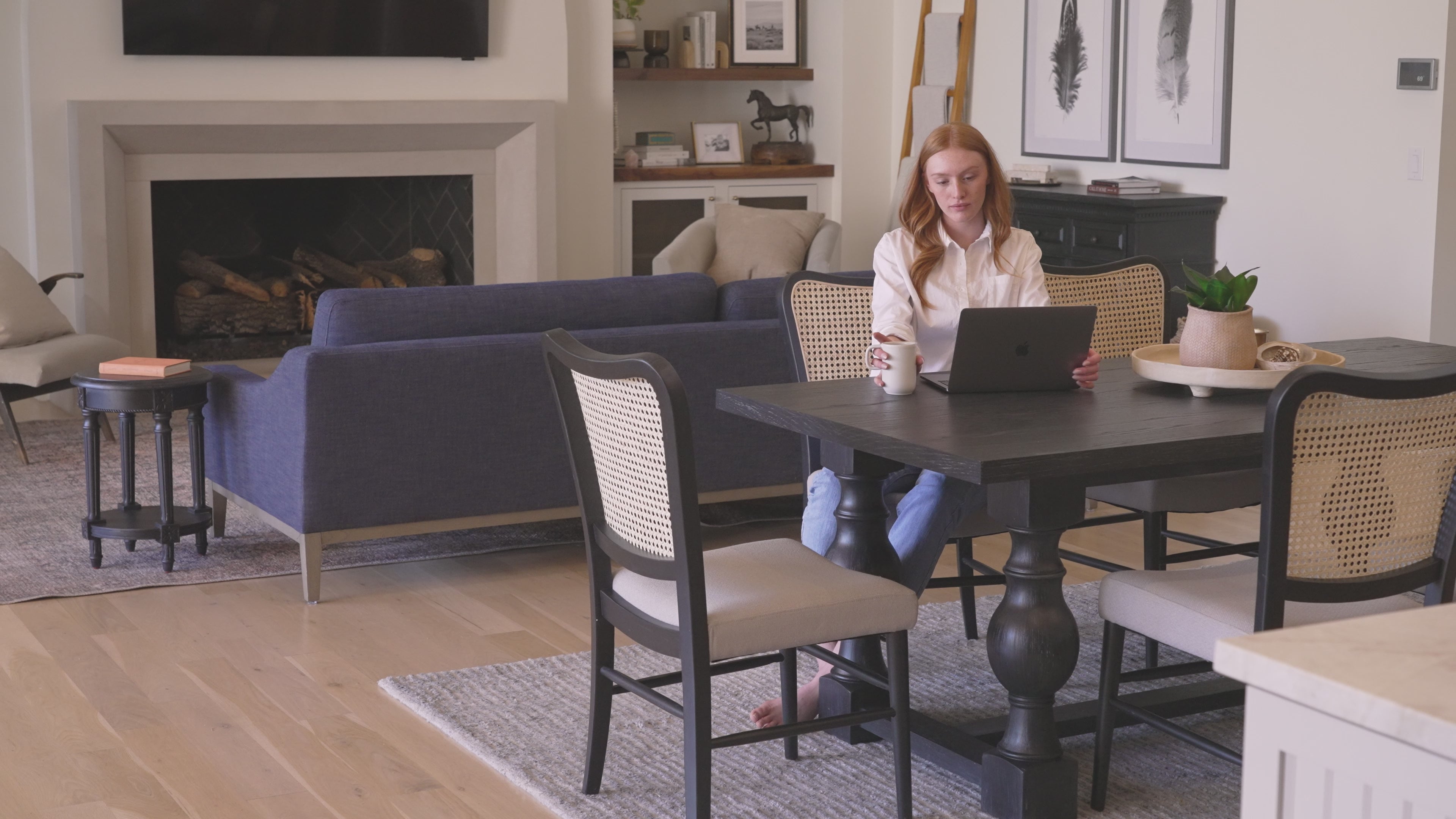 Vera Dining Chair in Black Finish with Light Grey Fabric Upholstery, Set of 2 in Dining Chair by Maven Lane