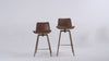 Victor Counter Stool in Aged Gold Finish with Brown Faux Leather in Stools by Maven Lane