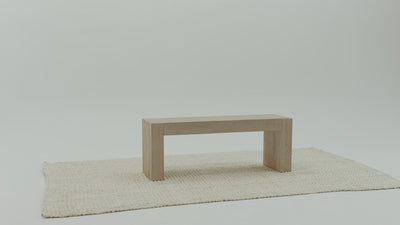 Zeno Organic Wooden Bench in Weathered Grey Finish in Bench by Maven Lane