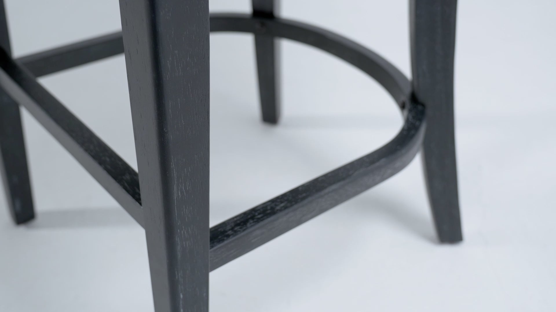 26" Isabella Swivel Counter Stool in Aged Black Finish with Snow White Fabric in Counter Stools by Maven Lane