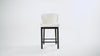 Gia Counter Stool in Black Finish and White Fabric in Stools by Maven Lane