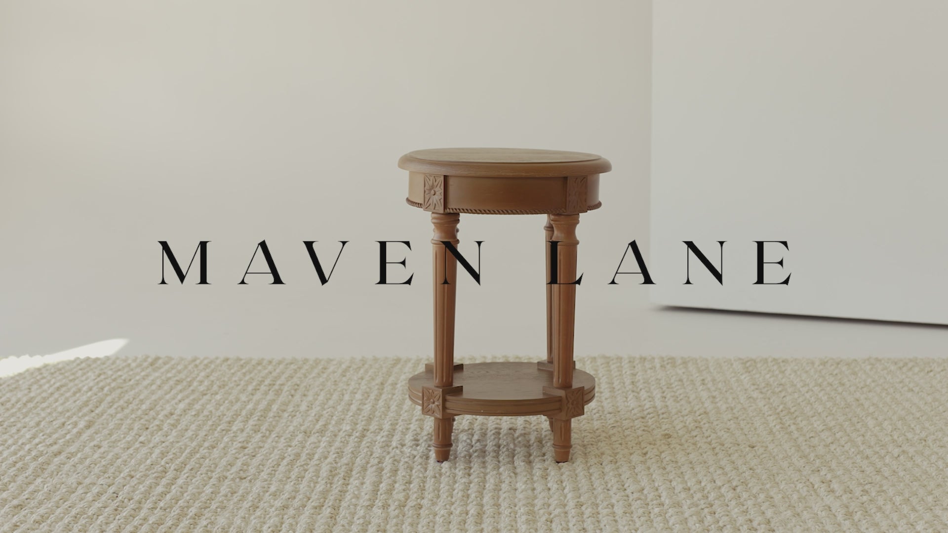 Pullman Traditional Round Wooden Side Table in Antiqued Brown Finish in Accent Tables by Maven Lane