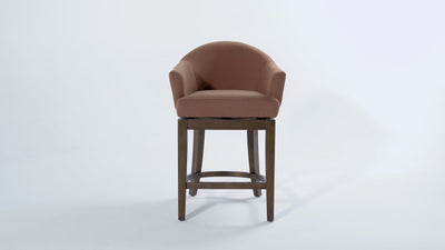 26" Isabella Swivel Counter Stool in Aged Brown Finish with Clay Canvas Fabric in Maven Lane by Maven Lane