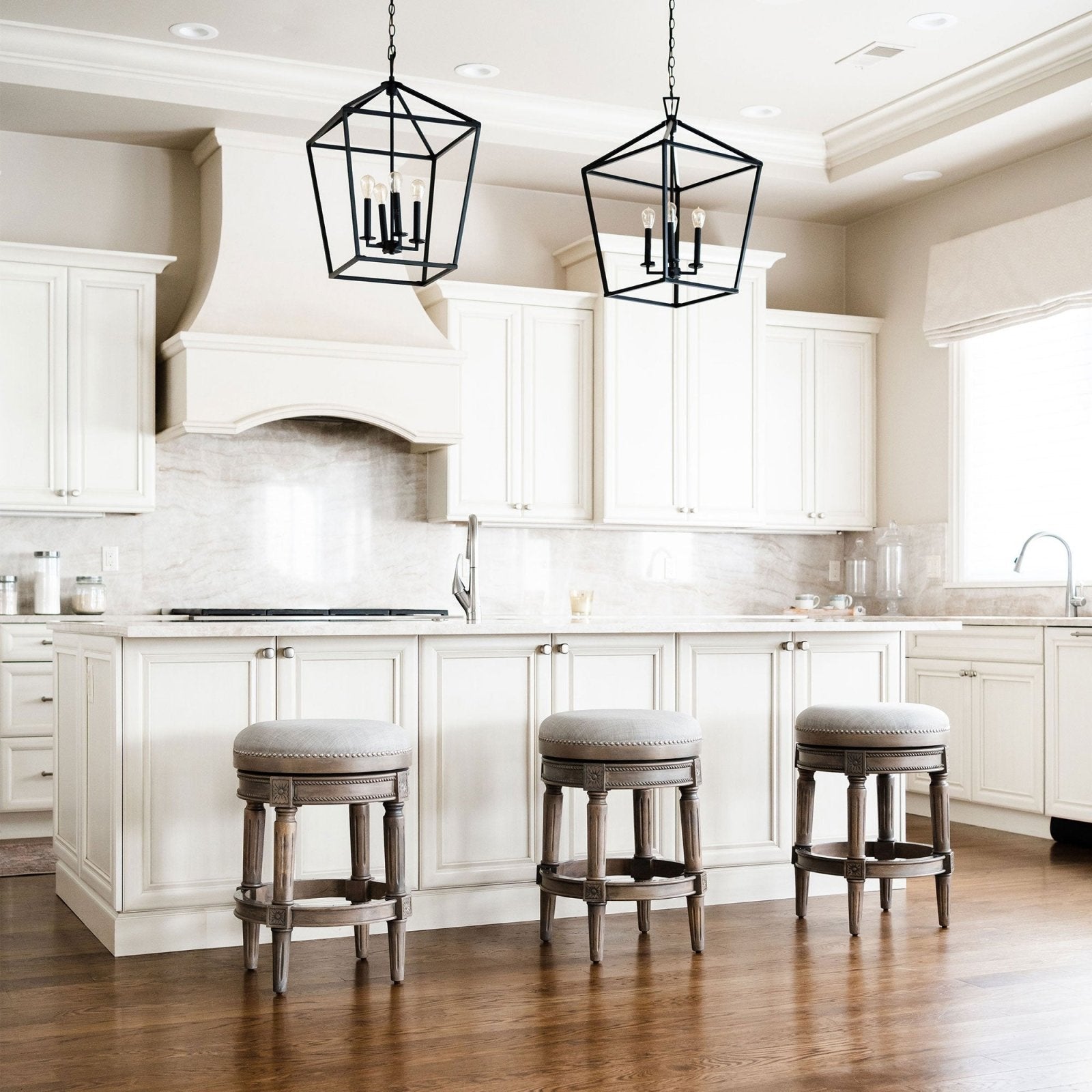 Pullman Backless Counter Stool In Reclaimed Oak Finish With Ash Grey Fabric Upholstery in Stools by Maven Lane