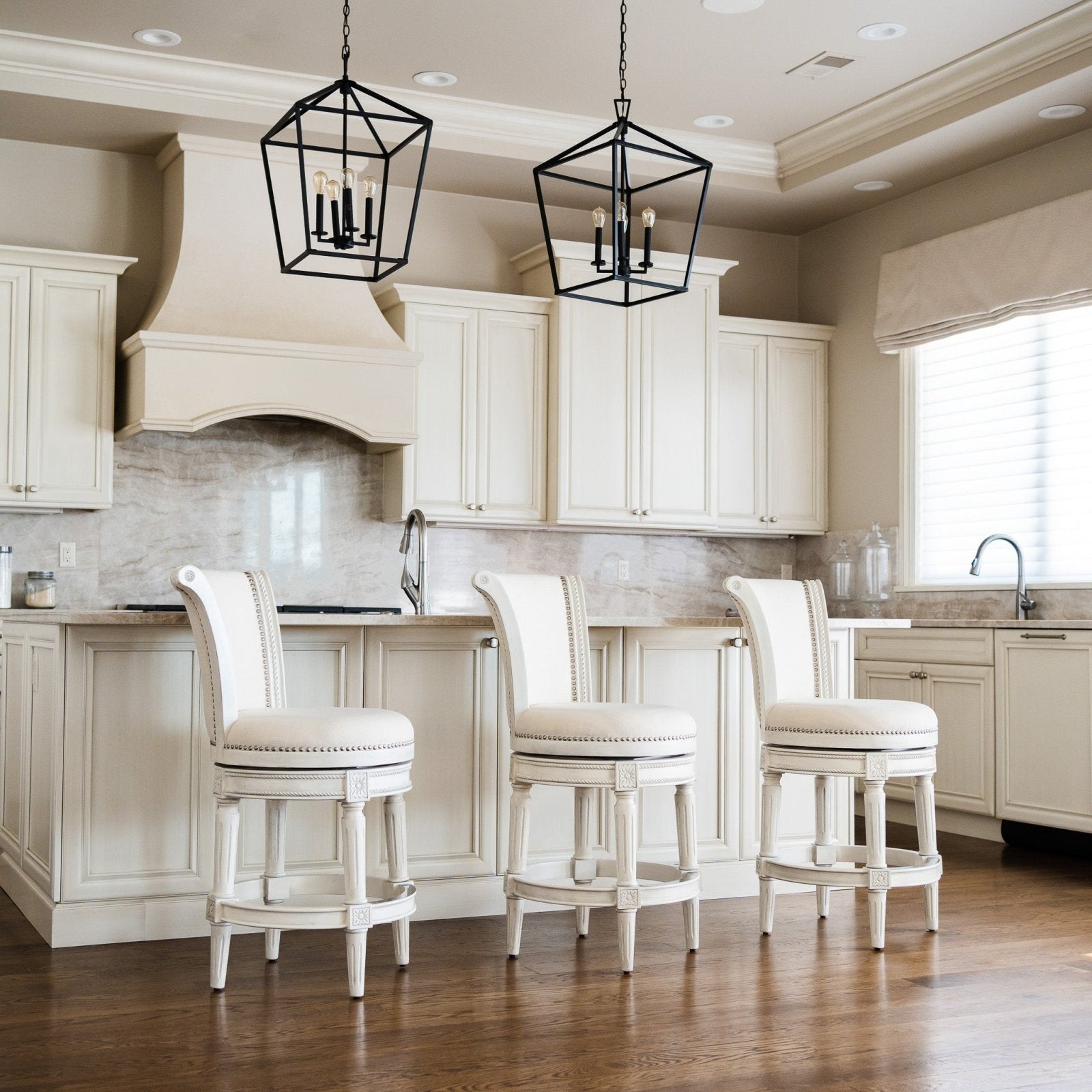 Pullman Bar Stool In White Oak Finish With Natural Fabric Upholstery in Stools by Maven Lane