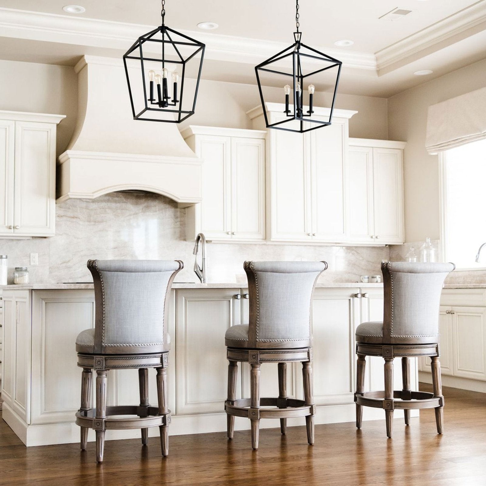 Pullman Bar Stool In Reclaimed Oak Finish With Ash Grey Fabric Upholstery in Stools by Maven Lane