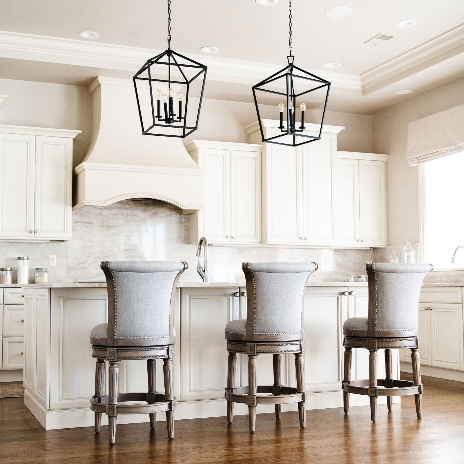 Pullman Counter Stool In Reclaimed Oak Finish With Ash Grey Fabric Upholstery in Stools by Maven Lane