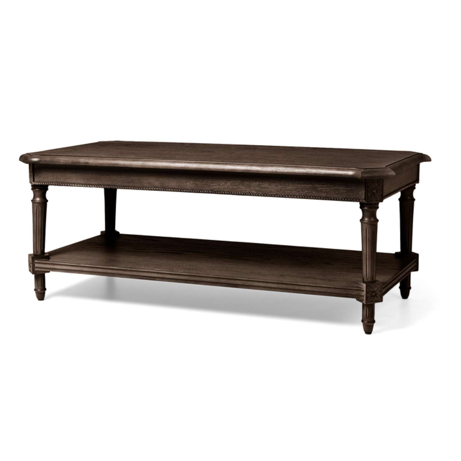 Pullman Traditional Rectangular Wooden Coffee Table in Antiqued Brown Finish in Accent Tables by Maven Lane