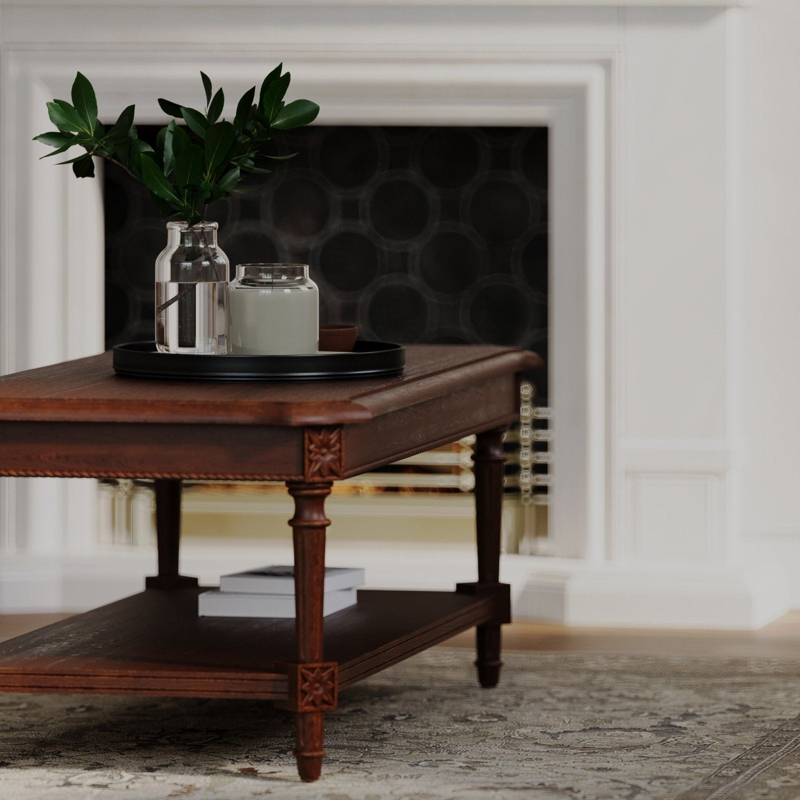 Pullman Traditional Rectangular Wooden Coffee Table in Antiqued Brown Finish in Accent Tables by Maven Lane