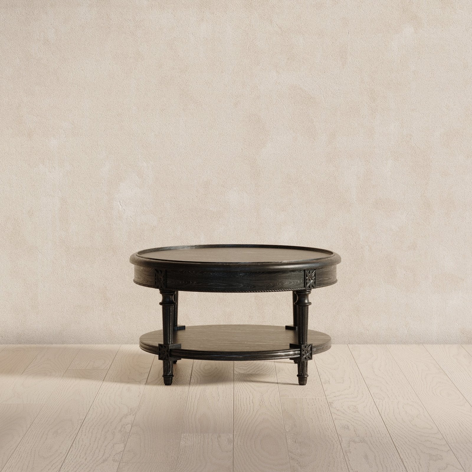 Pullman Round Wooden Coffee Table in Accent Tables by Maven Lane