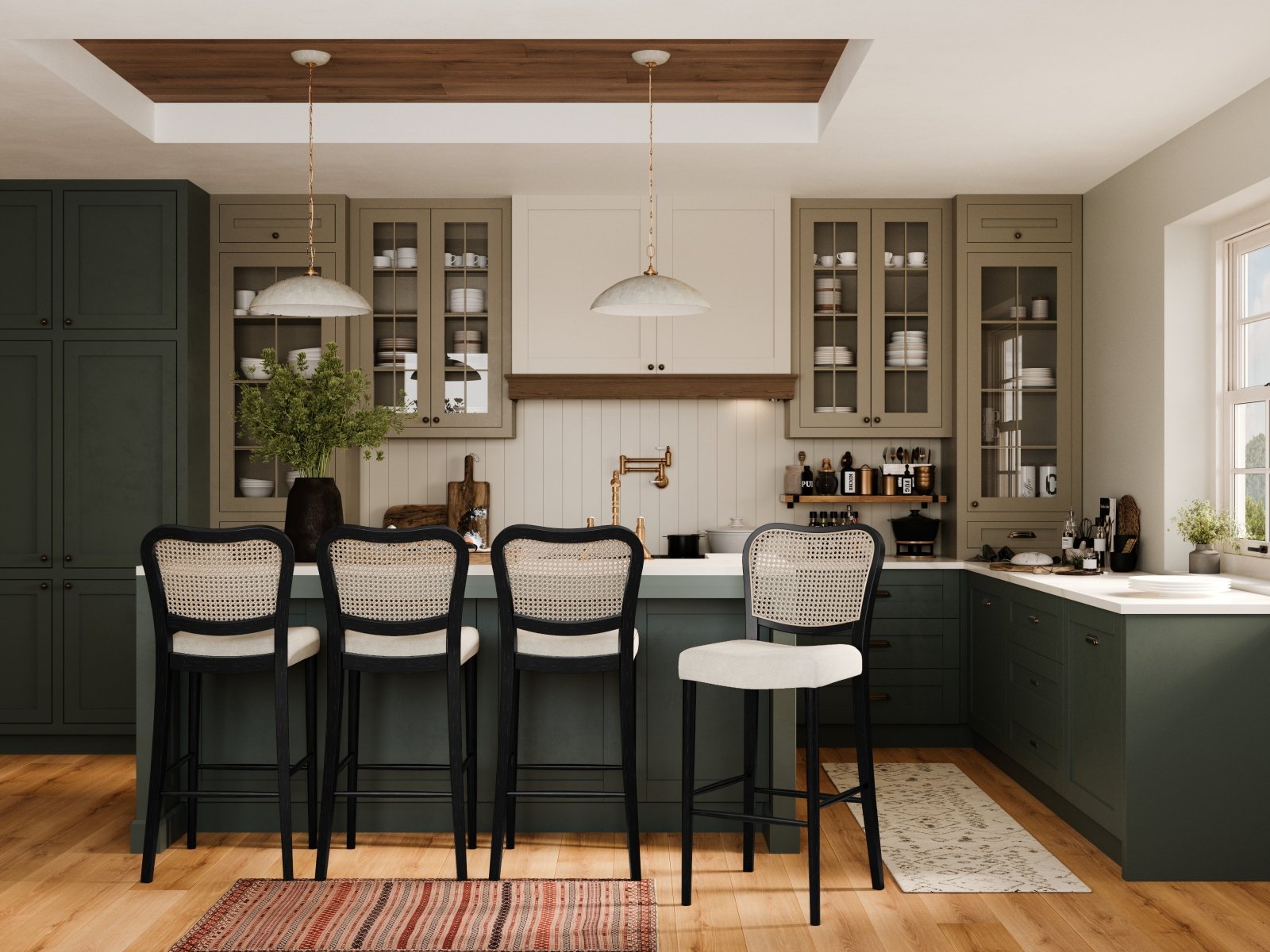 31" Vera Bar Stool in Aged Black with Snow White Upholstery in Stools by Maven Lane