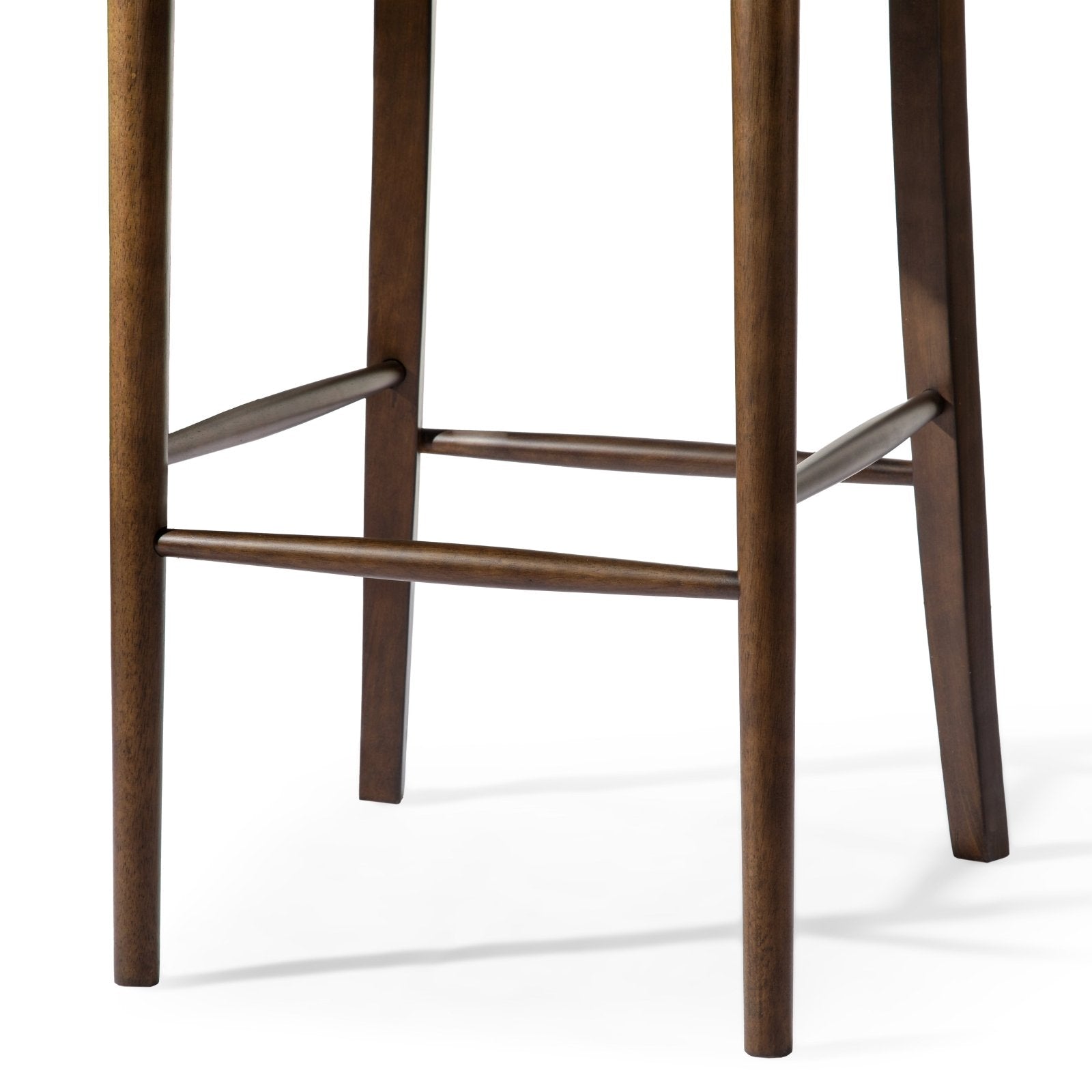 Vera Bar Stool In Aged Brown With Clay Brown Upholstery in Stools by Maven Lane