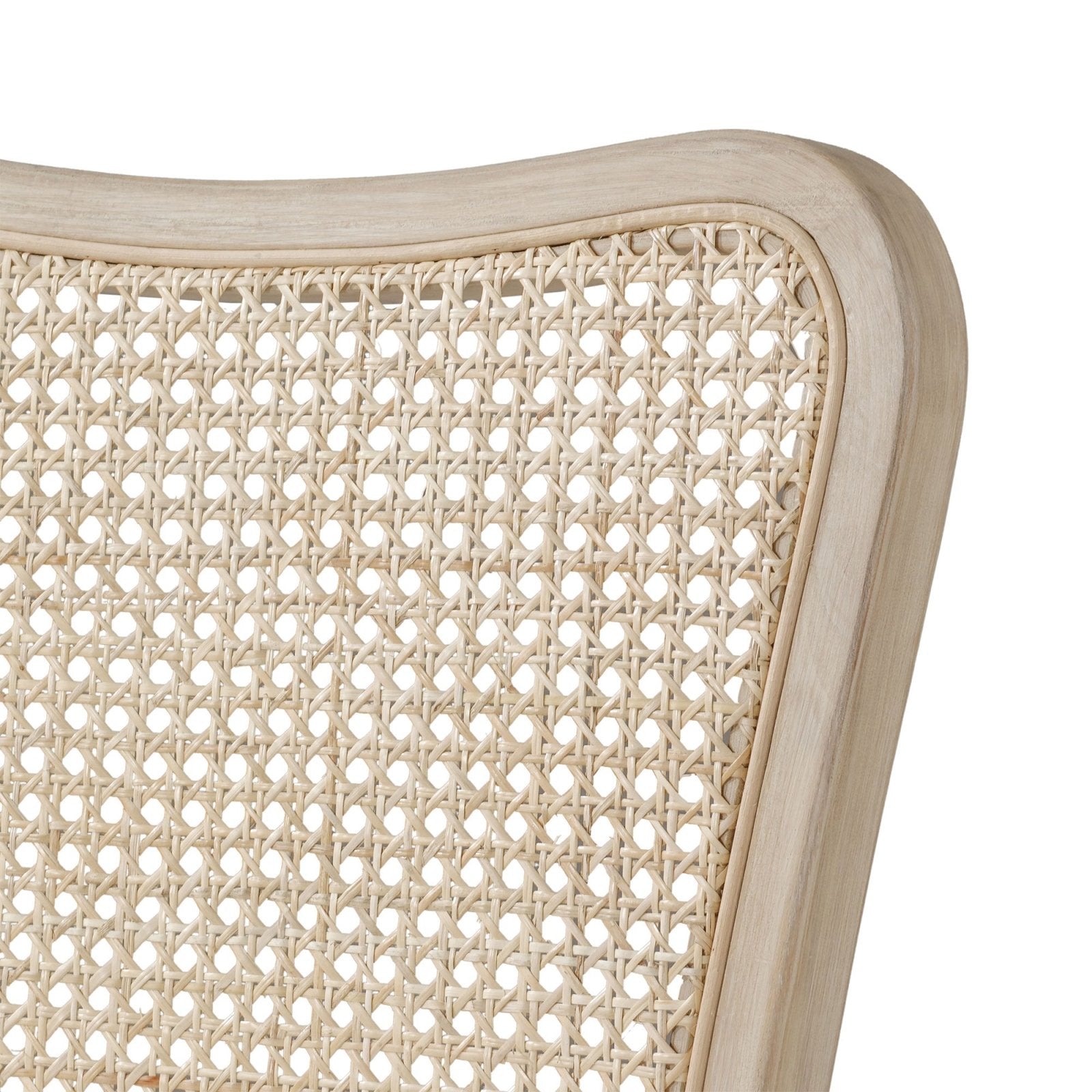 Vera Classical Wooden Dining Chair In Antiqued White Finish With Cream Weave Fabric Upholstery, Set Of 2 in Maven Lane by Maven Lane